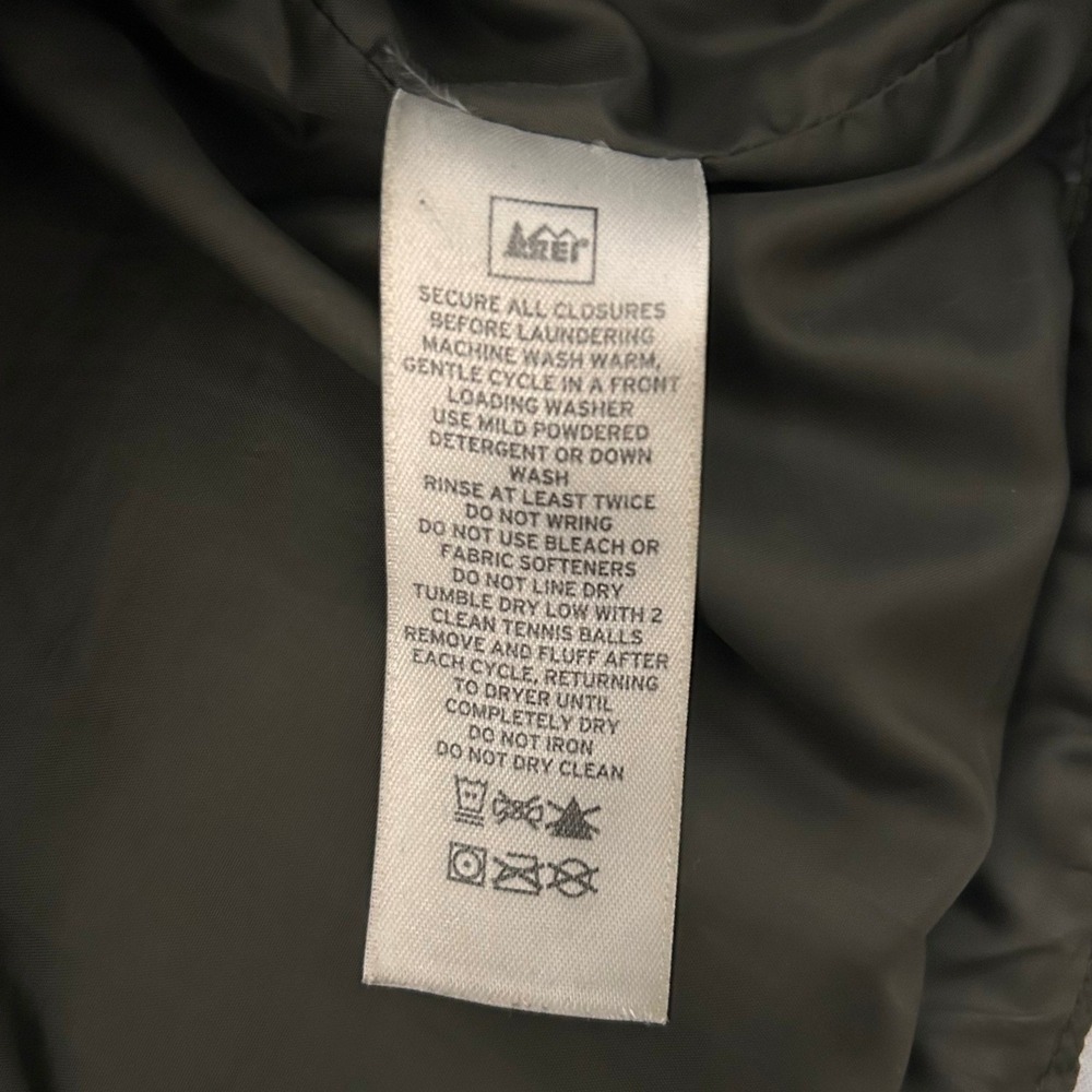 REI Goose Down Puffer‎ Vest Mens XL Olive Green Insulated Lightweight Outdoor - Picture 4 of 10